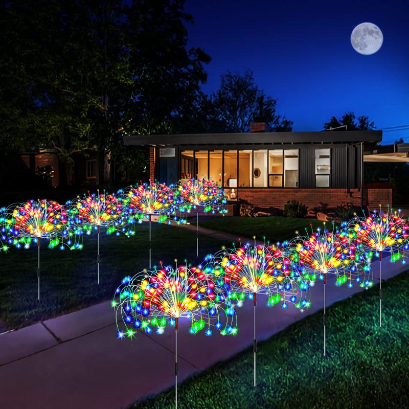 LED Solar Floor Mounted Fireworks Lights, Fairy DIY Light Bundles, Garden Lawn Decorations, Wedding Parties, and Christmas Day Landscape Lighting