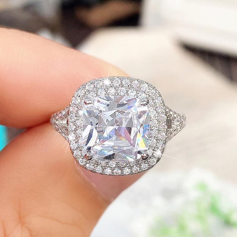 Новые роскошные кольца с кристаллами кубического циркония для женщин, обручальные кольца, аксессуары, блестящие кольца с цирконием AAA, модные украшения