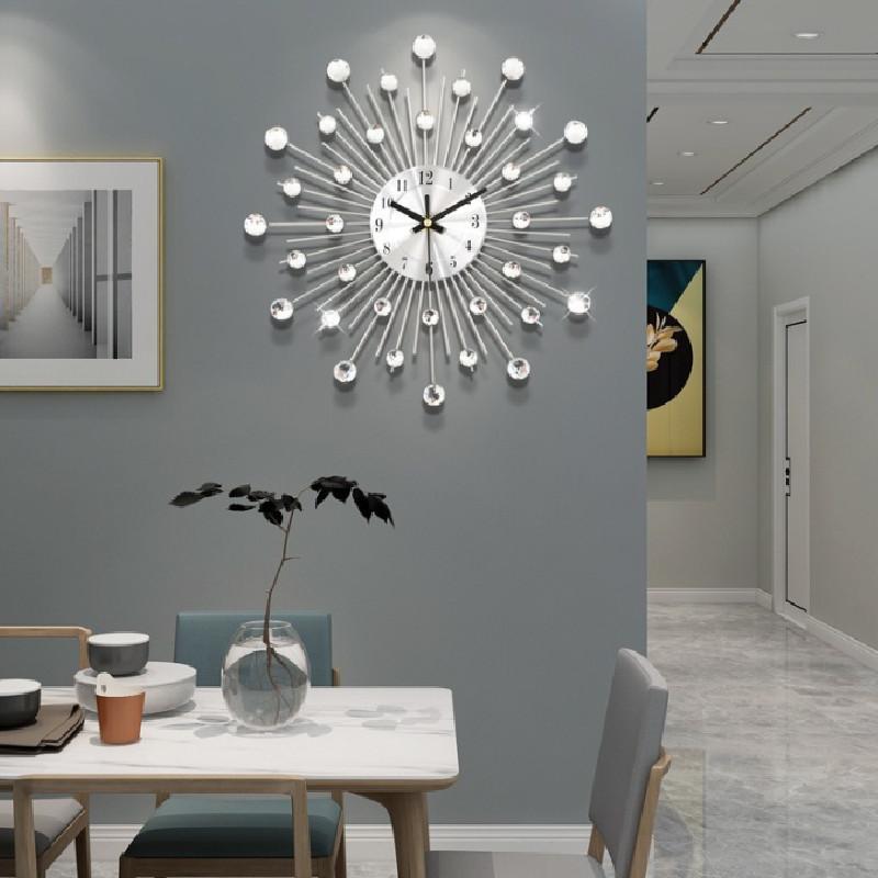 Beaded Diamond Crystals Jeweled Wall Clock For Living Room Decoration Gifts