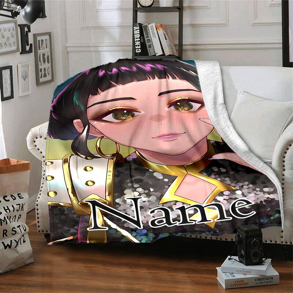 Customizable KPop Demon Hunters45 Throw Blanket – Personalized Name, All-Season Cozy Snug Blanket, Machine Washable, Personalized Blanket