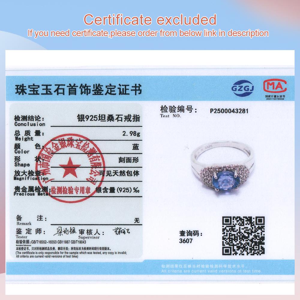 Precious Rare Natural Blue Tanzanite Ring Earrings Set Real Gemstone Silver Jewelry Women's Anniversary & Wedding Gift