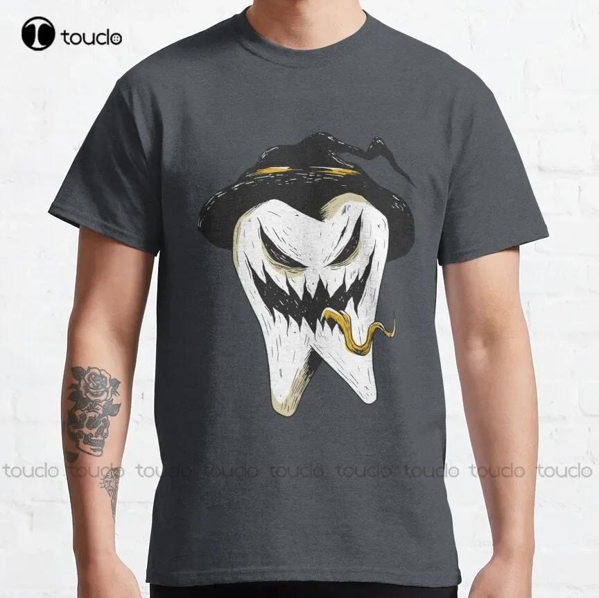 Scary Tooth Dental Boo Crew Classic Tshirt Cute Shirts For Girls Custom Aldult Teen Unisex Digital Printing Tee Shirt Xs5xl