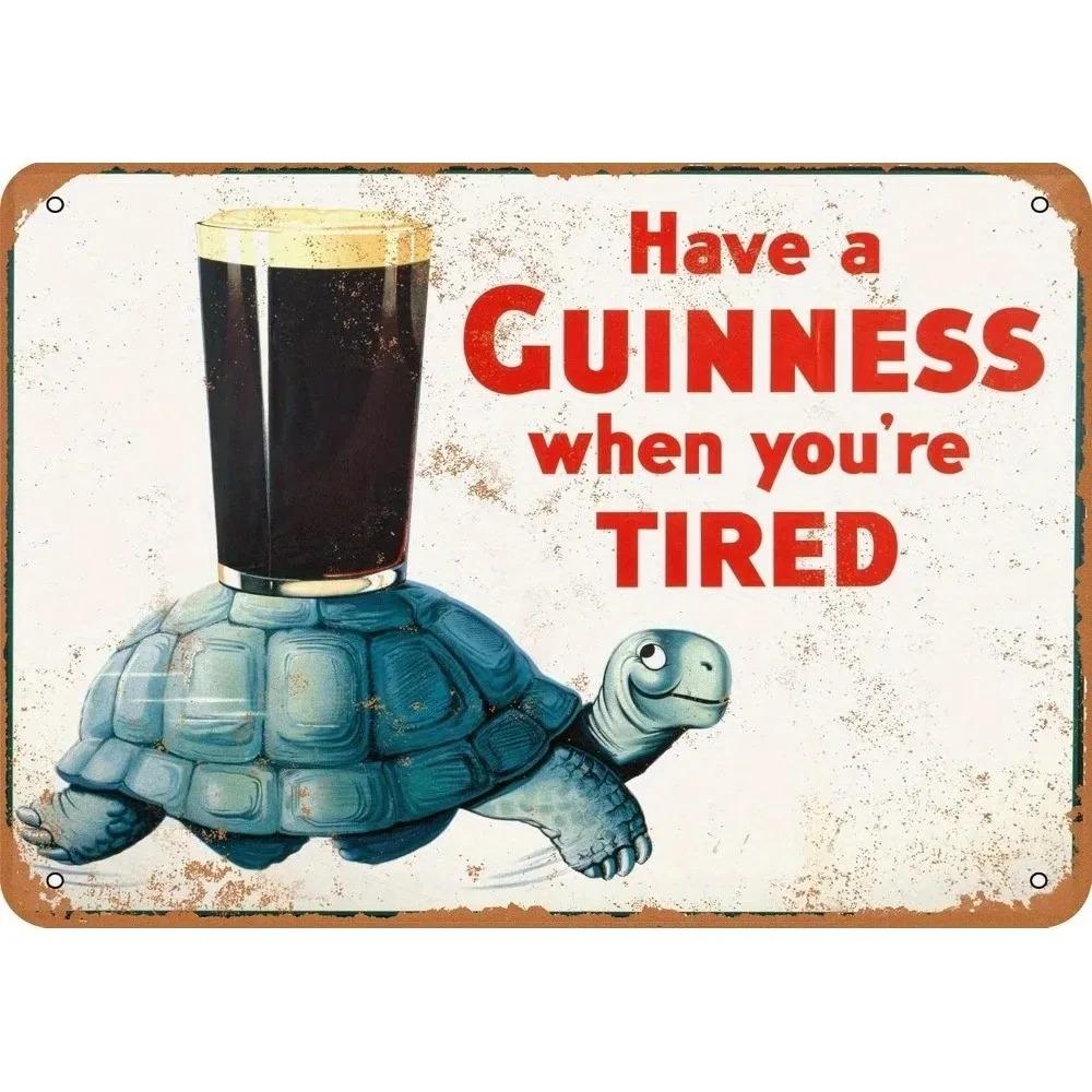 GuinnessVintageCo 1936 Metal Sign 12x8 Vintage Rusty Look Guinness Bar Decor