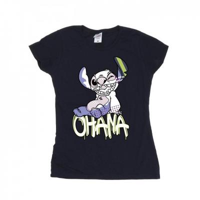 Женская хлопковая футболка Lilo And Stitch Ohana Graffiti