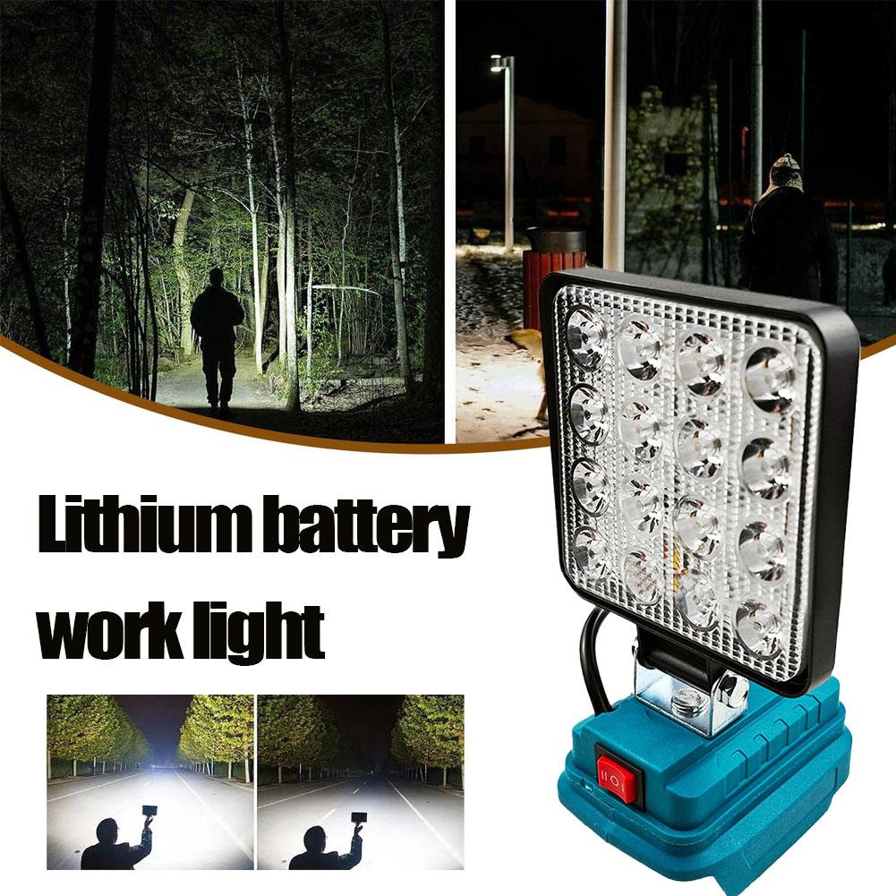 Cordless 4 inch LED Light Portable Outdoor Spotlight USB Lamp Emergency Flashlight For Makita 18V Lithium Battery(No Battery)