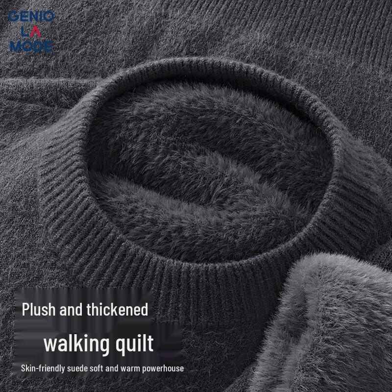 GENIOLAMODE Men's Winter Crew Neck Thermal Knit Sweater