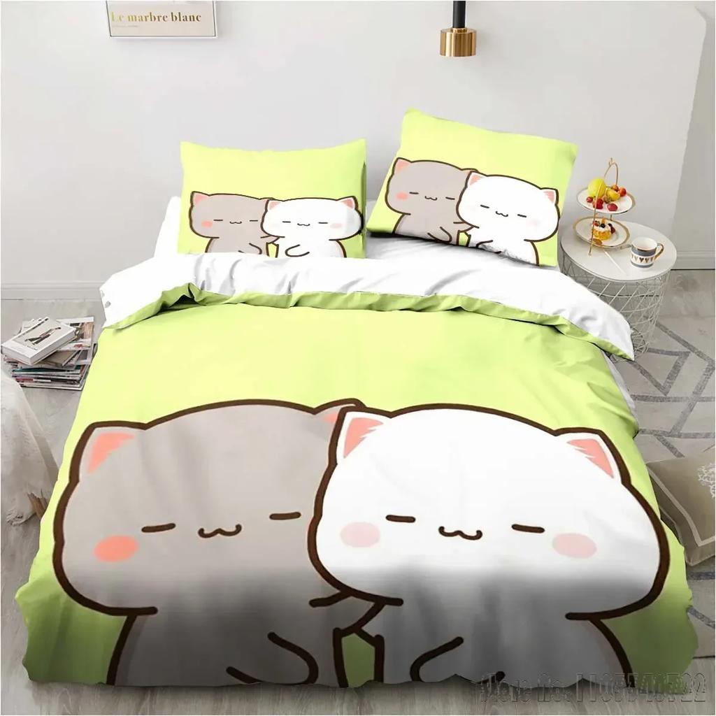 3d Printing Cartoon Bubu Dudu Bedding Set Three-piece Set Anime Adult Kid Bedroom Duvet Cover Sets Home Textiles Birthday Gifts