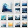 New Ocean Peak Landscape Painting Pillow Case Chinese Ink Scenery Pattern Car Sofa Pillow Cushion Cover