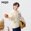 MQD Kids' Warm Mock Neck Cartoon Letter Pullover Sweater