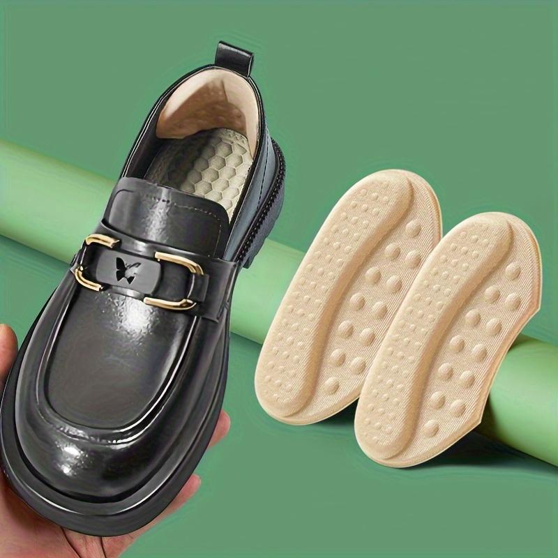 2 пары по 4 штуки самоклеящихся накладок на пятку, бежевые, черные - гипоаллергенный полиэстер, противоскользящие и предотвращающие появление мозолей стельки для обуви, которая слишком велика, стельки