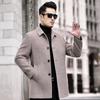 Популярное пальто мужское шерстяное кашемировое новое осенне-зимнее мужское утолщенное двусторонняя шерстяная куртка с отворотом «папа»