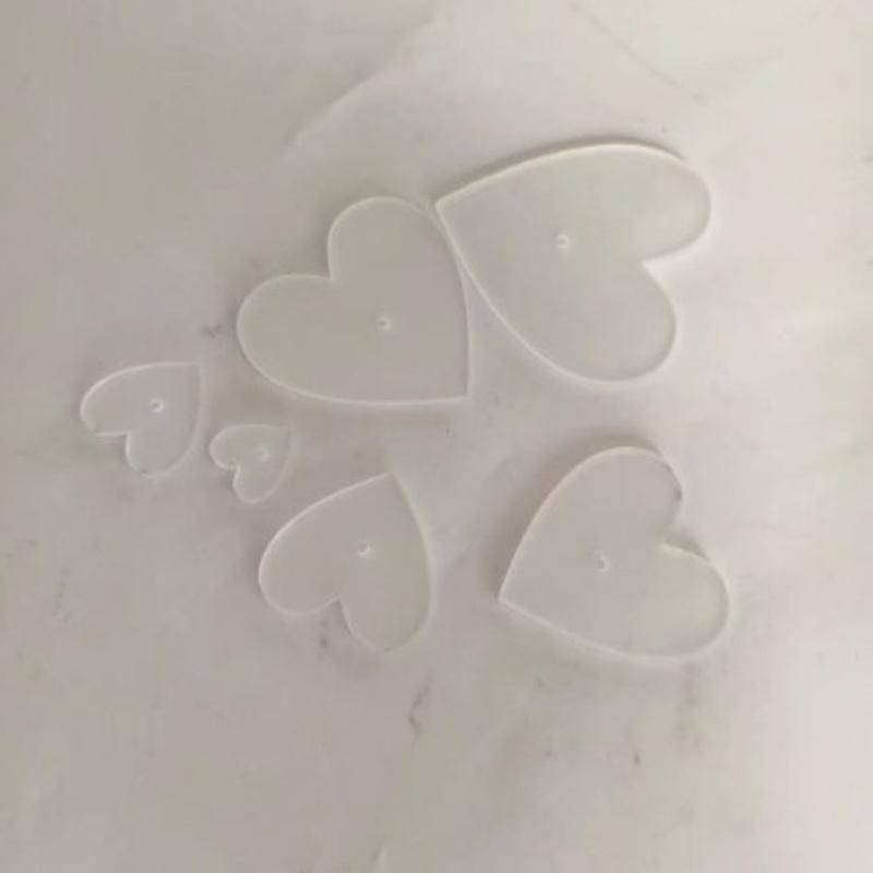 8Pcs Heart Shaped Sewing Template Multi Size Quilting Stencils Acrylic Quilting Patterns Templates Heart Shaped Fabric Stencil
