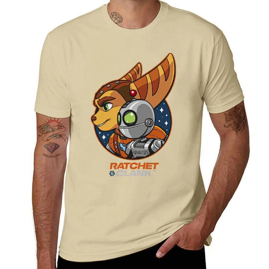 Футболка с героем Ratchet & Clank: Rift Apart фигурки аниме хиппи одежда одежда больших размеров Мужские футболки