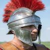 Шлем Римского Центуриона с Красным Гребнем Полированная Сталь Шлем Спартанца Средневековые Доспехи Рыцаря