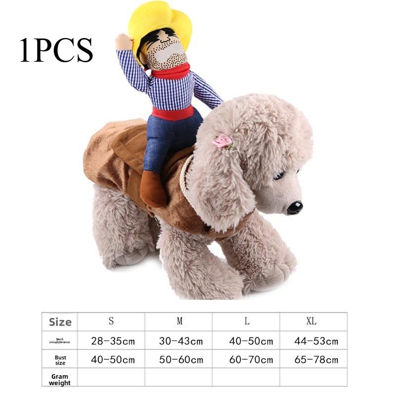 Рождественский костюм на Хэллоуин, одежда для большой собаки, забавные кошачьи наряды, маскарадный костюм Санты для верховой езды, одежда для питомца из смесовой хлопковой ткани