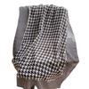 2025 Cotton and Linen Women's Scarf Long Thousand Bird Grid Silk Scarf Air-conditioned Room Warm Outside Scarf Shawl