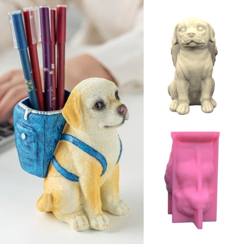 3D форма для цветов, силиконовая форма, форма для вазы в форме собаки, простая в использовании для изготовления подсвечников из бетона и эпоксидной смолы