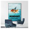 Home Decor Mindset Is Everything Shark Fish Pictures Motivational Nordic Poster For Living Room Wall Art Canvas Painting Printed