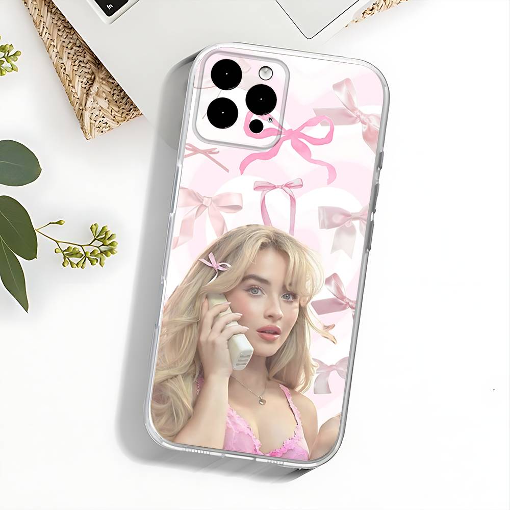 Чехол для телефона Singer S-Sabrina Carpenter Для iPhone 17,16,15,14,13,12,11 Pro,Max,Plus,X,XS,XR,SE4,E Mini Прозрачный Мягкий Чехол