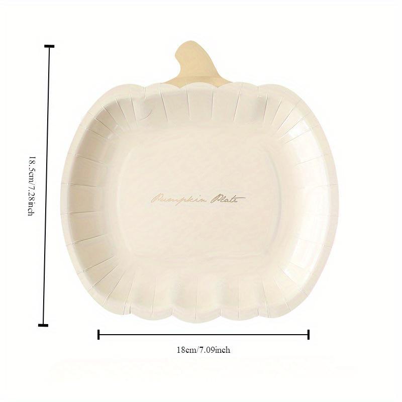 20 шт. Одноразовые бумажные тарелки в форме тыквы на Хэллоуин с элегантным тиснением для праздников и кейтеринга