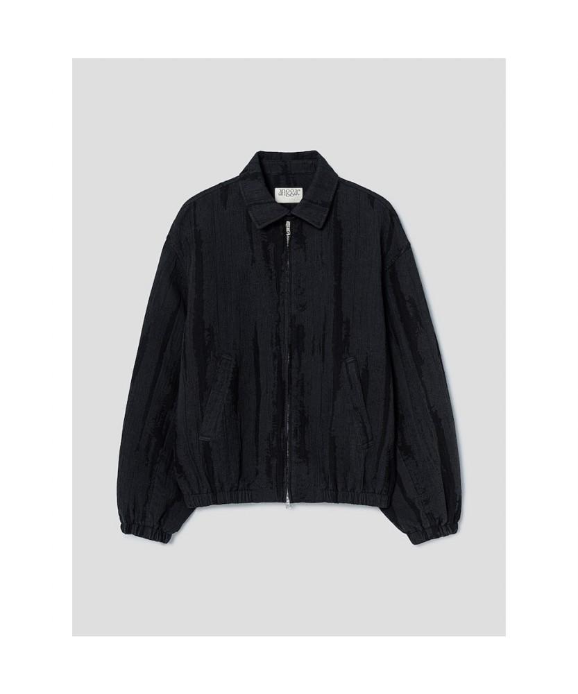 ANGGAE Jacquard Blouson Jacket Black