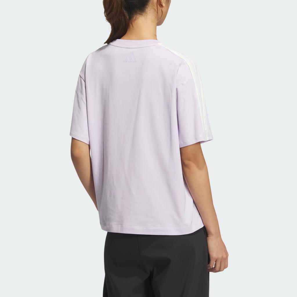 Adidas Sports Lifestyle Series Casual Woven Short Sleeve T-Shirt Women T-Shirts Light-Purple JZ4159