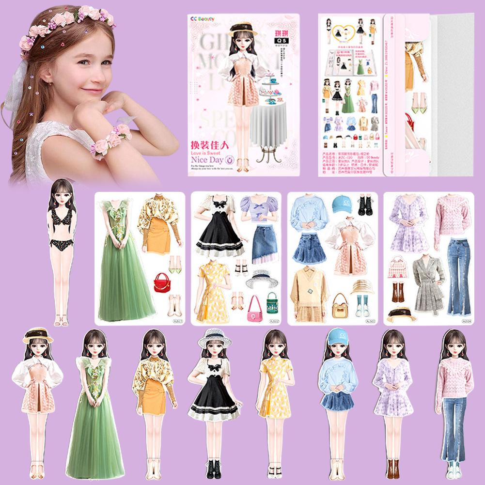 Magnetic Dress Up Set Pretend Play Toys Preschool Learning Toys Clothes Puzzle Outfit Cultivate Aesthetics for Kids Children