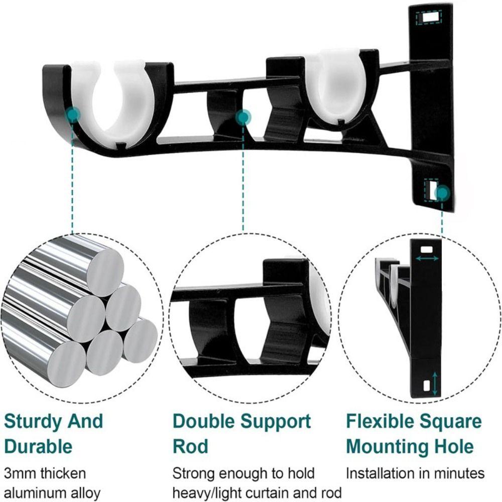 Держатели для карнизов из алюминиевого сплава для стен, прочные крючки для карнизов для штанги 1 дюйм