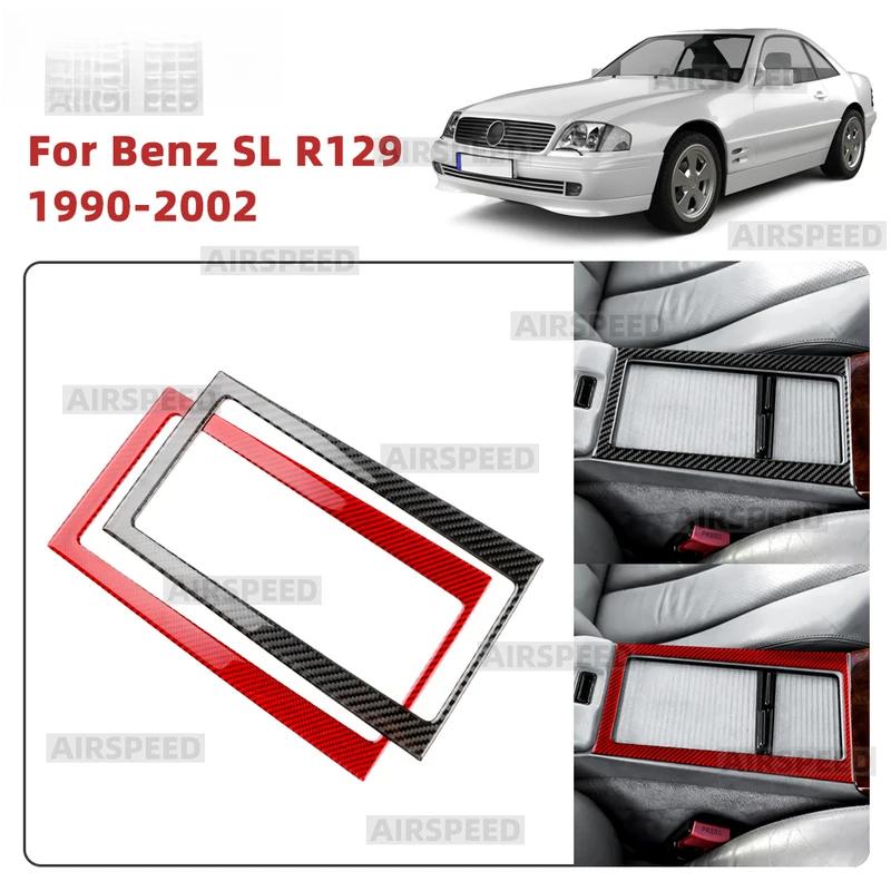 Real Soft Carbon Fiber Sticker For Mercedes Benz SL R129 1990-1994 1995 1996 1997 1998 1999 2000 2001 2002 Car Storage Box Panel.