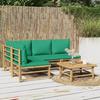 VidaXL Garden Furniture Set 5 Pcs with Cushions Green Bamboo 3155170