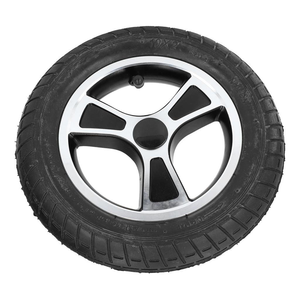 10-дюймовая ступица колеса инвалидной коляски из сплава, резиновая шина, сильная несущая способность, противоскользящая задняя часть инвалидной коляски