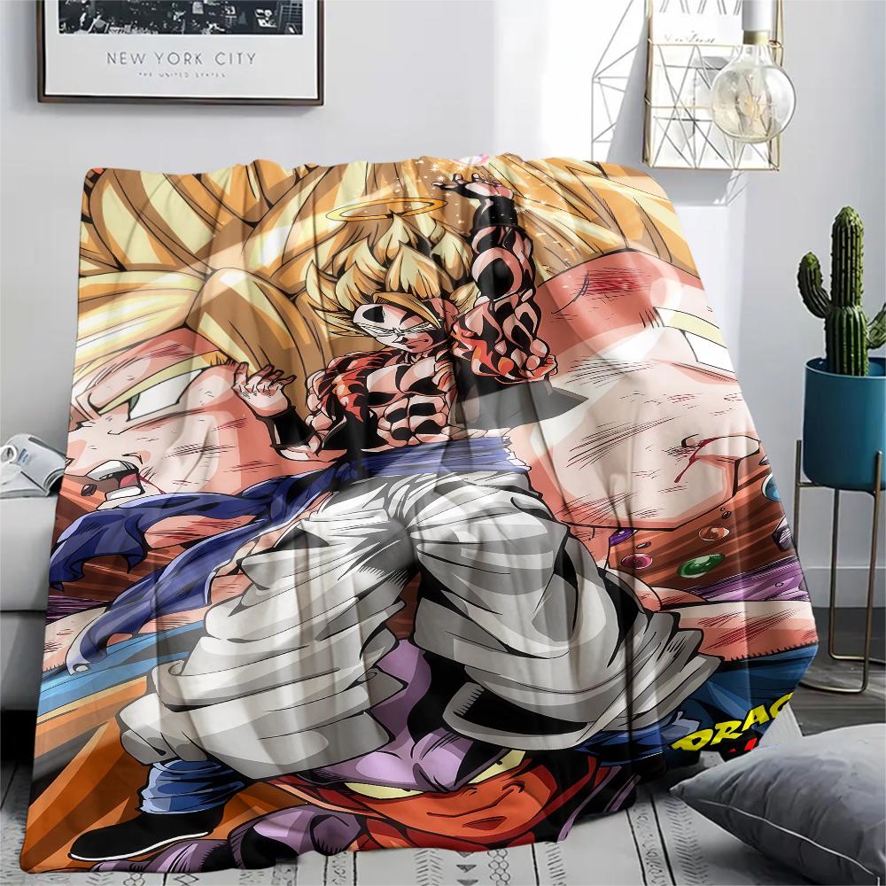 Фланелевое одеяло с принтом персонажей Dragon Ball, Высококачественное, Удобное для всех сезонов, Декор для дома, Тепло и уют, Идеально для рождественских подарков