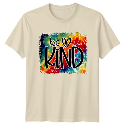 Be Kind Tie Dye Graphic T-Shirt Slogan Tee Kind Heart T-Shirt