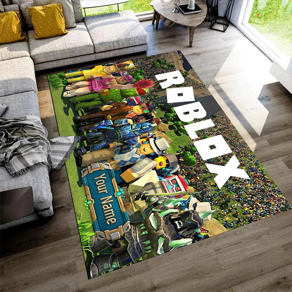 Roblox Customized Name Floor Rug Office Rug Suitable for Dormitory Dining Room Foyer Kitchen Antislip Carpet Decorate Offices Birthday/Christmas Gift