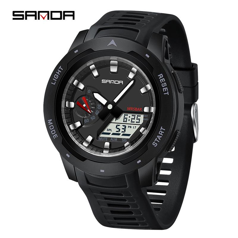 Многофункциональные электронные часы Sanda World Time для студентов с 5 будильниками и переходом на летнее время