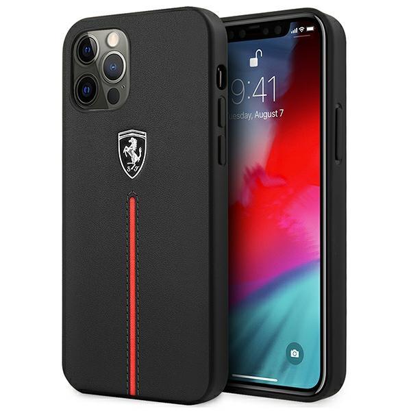 Ferrari Feomshcp12Lbk Iphone 12 Pro Maxczarny/Black Hardcase Off Track Leather Nylon Stripe