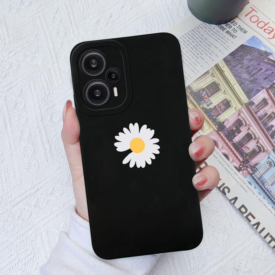 Чехол Для Poco F5 Pro Расписные Цветы Мягкий Жидкий Силикон Защита Объектива Камеры Задняя Крышка Для Xiaomi Poco F 5 F5Pro Защитные