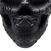 Dark Academia Desk Decor Halloween Skull Makeup Brush Holder, Matte Black Gothic Skeleton Pen Organizer Creative Desktop Accessories for Desk,
