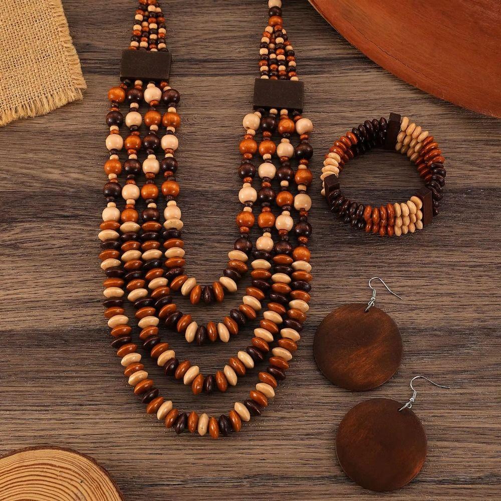 Handmade Vintage Boho Bib Beads Colorful Geometric Beaded Necklace  Bridal Jewelry