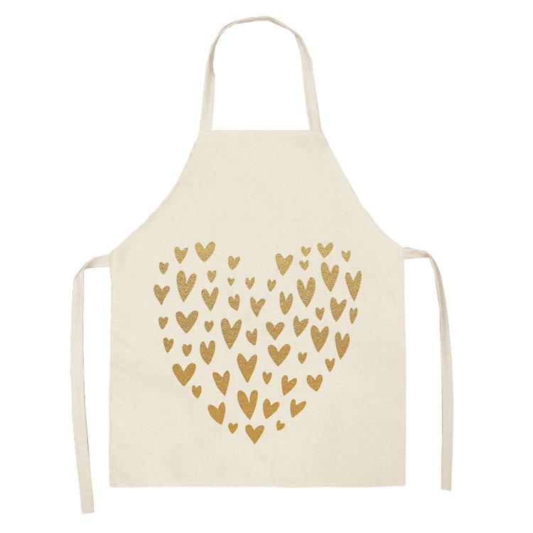 Eyelashe Love Pattern Aprons Home Cooking Kitchen Apron Cook Linen Adult Bibs Waist Baking Barista Aprons Cleaning Tools Tablier