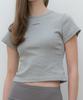 INJIACTIVE Slim Fit Logo Crop Tee Gray