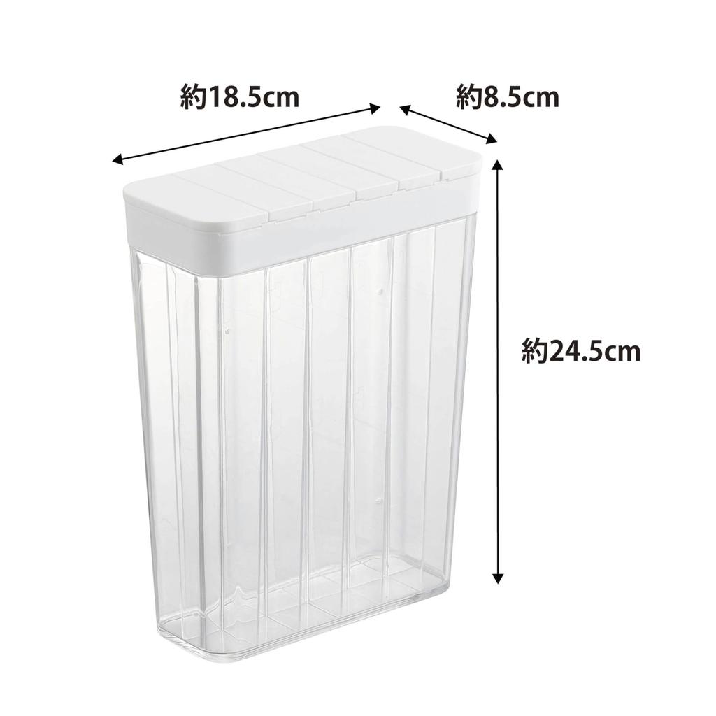 Холодильник для сортировки риса Yamazaki Jitsugyo на 1 чашку, белая башня, мерный резервуар для риса, раздвижной тип, приблизительно 3760. Ш18,5XГ8,5XВ24,5 см