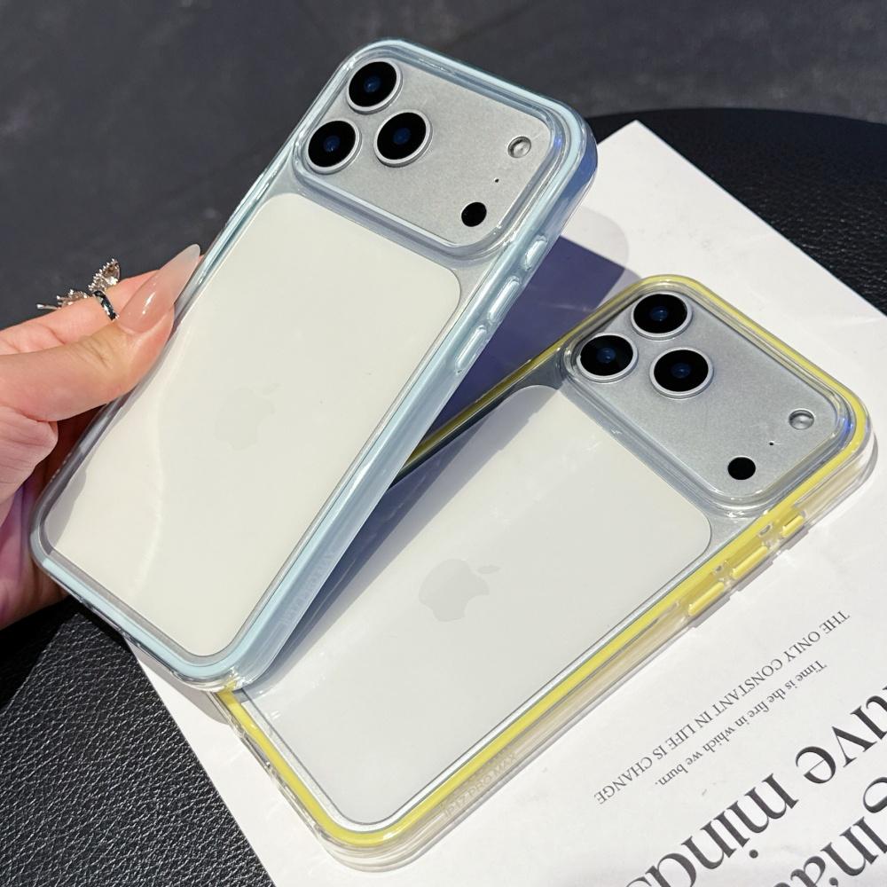 2 в 1 Конфетный Бампер Прозрачный Чехол Для iPhone 17 Air 16 15 14 13 12 11 Pro Max Plus Ударопрочный Защитный Мягкий ТПУ Чехол для Телефона Capa
