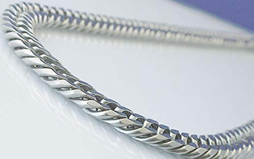 Ожерелье-цепочка панцирного плетения из чистого титана, 12 мм, очень толстое (60см), Двойная 6-гранная огранка (Мужской) (TIT-1-NW-60)