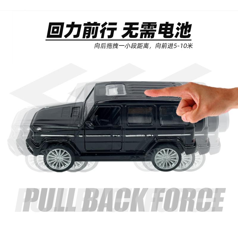(Упакованный) Реплика внедорожника G-Class в масштабе 1/36, литой металл, игрушка для мальчика, машинка с инерционным механизмом, открывающаяся дверь, декоративный элемент.