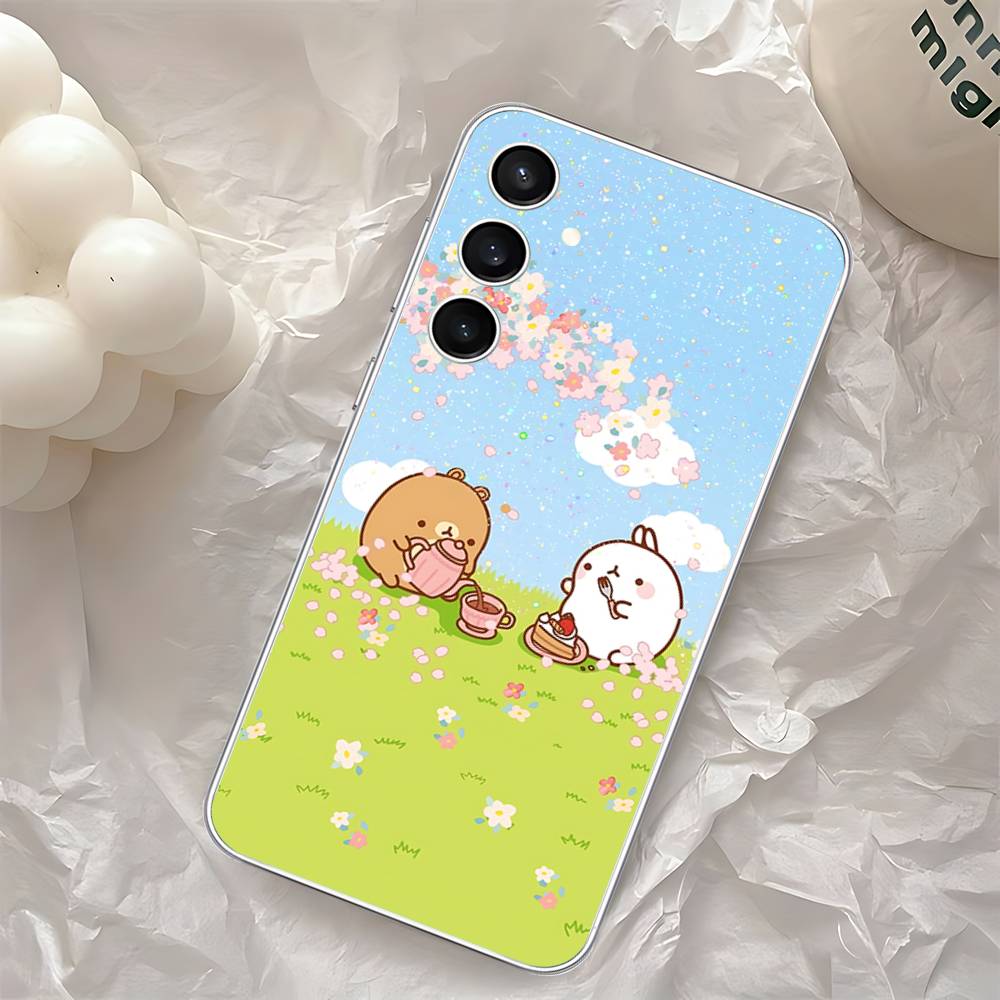 Милый Чехол для Телефона H-Molang-S для Samsung Galaxy A52 A12 A51 S21 Edge S22ULTRA S23 S24 S20LITE Plus Ultra Прозрачный Чехол