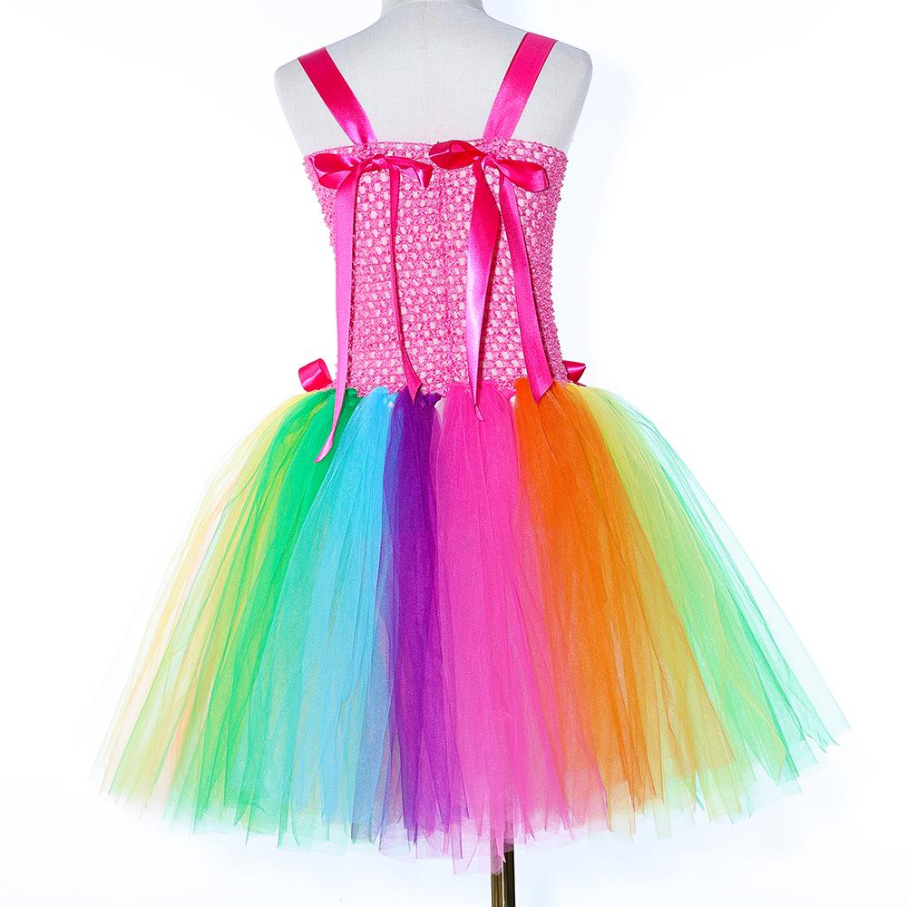 Girls Lollipop Candy Costume Rainbow Sweets Candyland Tutu Dress Baby Kids Festival Birthday Carnival Party Tulle Princess Dress