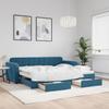 VidaXL Daybed with Trundle and Drawers Blue 90x200 Cm Velvet 3196976