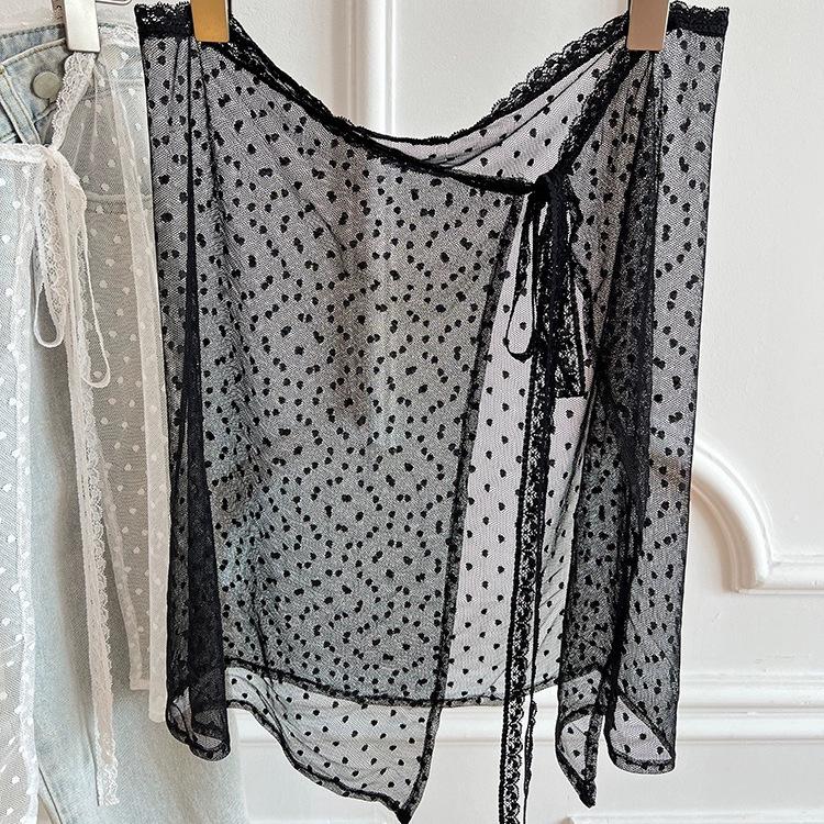 Elastic Lace Slack Stacking With Skirt Women'S High Quality Fresh And Sweet Fart Curtain Flower Apron