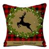 Festive Christmas Cushion Cover Featuring Adorable Reindeer And Snowflakes Design